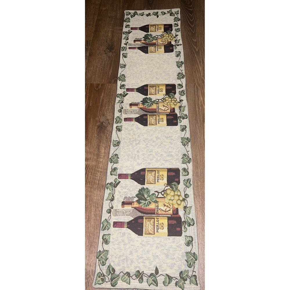 Wine Grape Merlot Chaelis Tapestry Decorative Table Runner 54X12